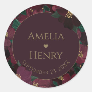 Burgundy Wedding Pattern Elegant Seal