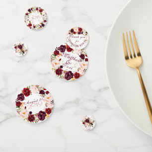 Burgundy Wedding Personalised Confetti