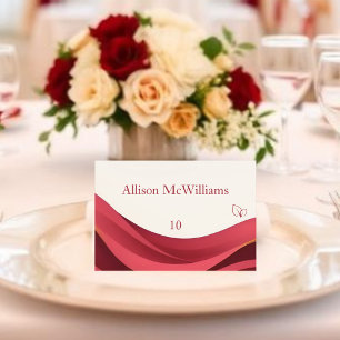 Burgundy Wedding Place Card-Vegan Table Number