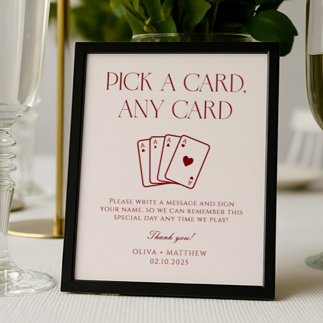 Burgundy Wedding Playing Card Guest Book  (Creator Uploaded)