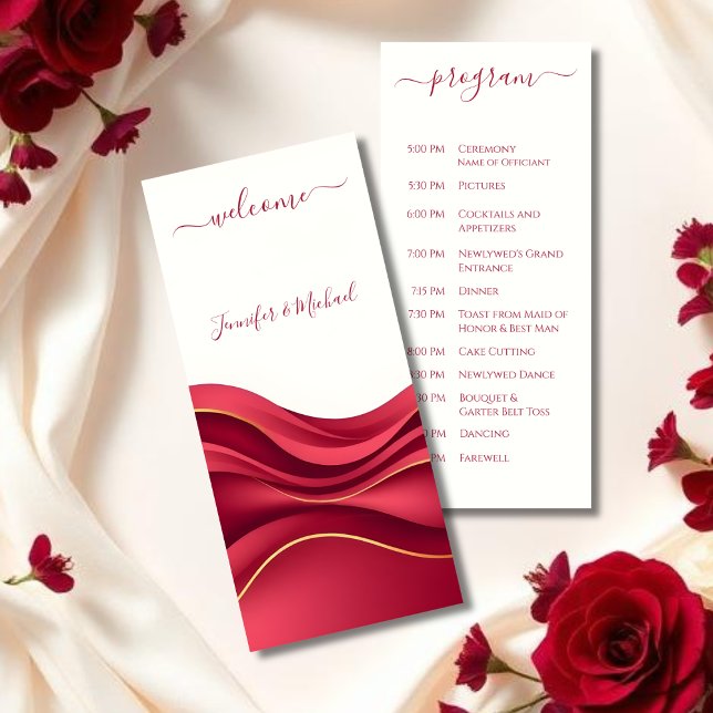 Burgundy Wedding Programme (Burgundy Wedding Program )