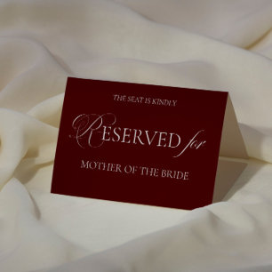 Burgundy Wedding Reserved Place Card