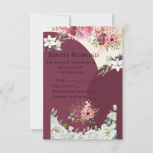 Burgundy Wedding Response Card