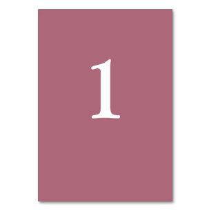 Burgundy Wedding Table Number Card
