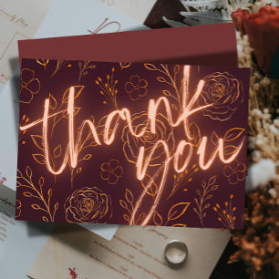 Burgundy wedding thank you cards