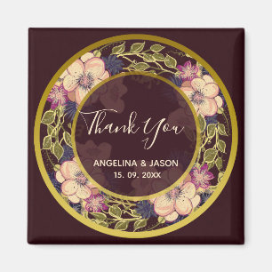 Burgundy Wedding Thank You Magnet