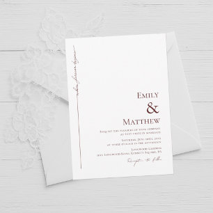 Burgundy Where Forever Begins Wedding Invitation