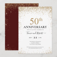 Burgundy White Gold 50th Wedding Anniversary