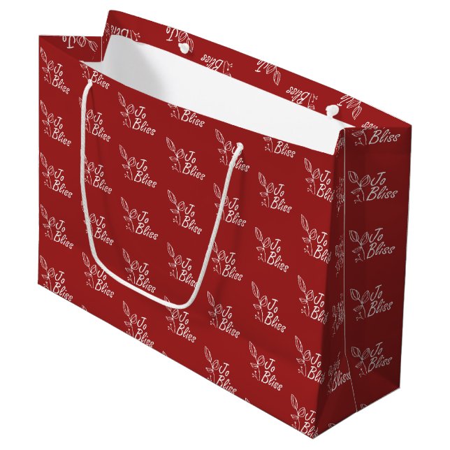 Burgundy, White Logo Promotional Gift Bag (Front Angled)