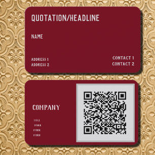 burgundy  white   -  QR code Business Card
