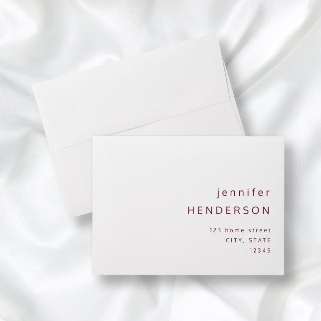 Burgundy White Simple Minimalist Typography  Envelope (Creator Uploaded)