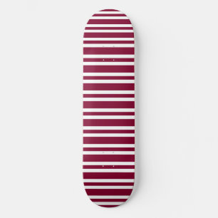 Burgundy White Stripes Seamless Pattern Skateboard