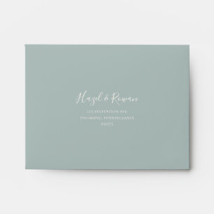 Burgundy Wildflower   Teal Self Addressed RSVP Envelope