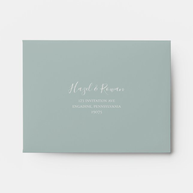 Burgundy Wildflower | Teal Self Addressed RSVP Envelope (Front)