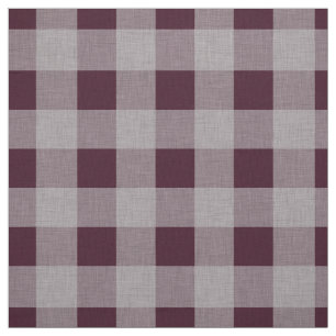 Burgundy Wine and Grey   Large Checks Fabric