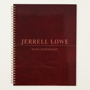 Burgundy Wine Color Vintage Leather Professional Planner