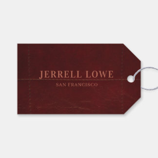 Burgundy Wine Colour Vintage Leather Professional Gift Tags