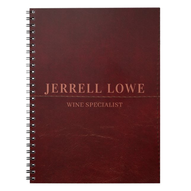 Burgundy Wine Colour Vintage Leather Professional Notebook (Front)