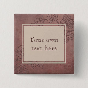 Burgundy Wine Grapevine Custom Text 15 Cm Square Badge