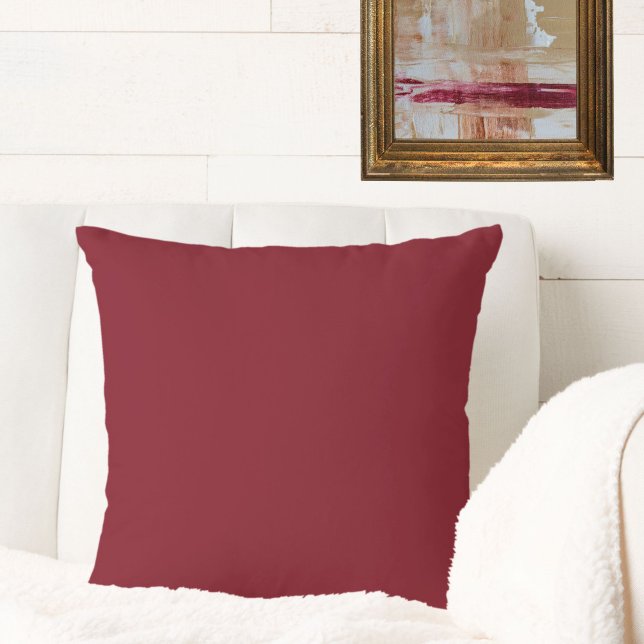Burgundy Wine Plain Solid Colour Jewel Tone Cushion (This burgundy wine throw pillow will add the classic elegance + warmth of jewel tones to your space!)