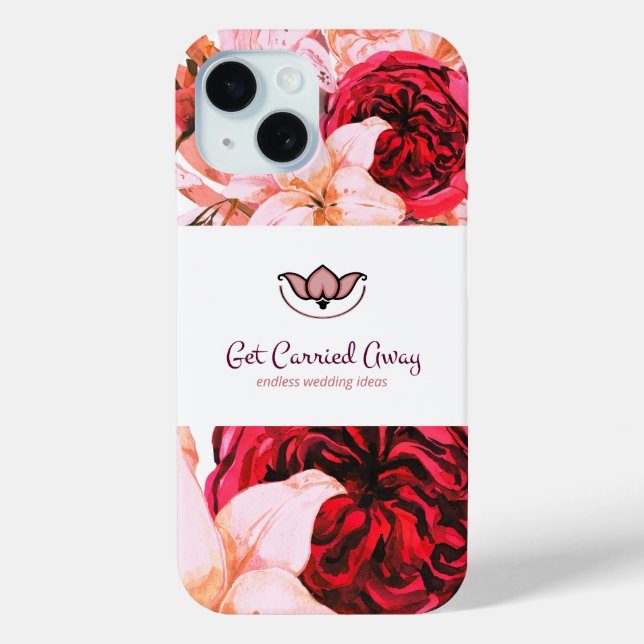 Burgundy Wine Sangria Forest Green Floral Designs Case-Mate iPhone Case (Back)