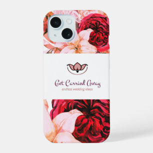 Burgundy Wine Sangria Forest Green Floral Designs iPhone 15 Case