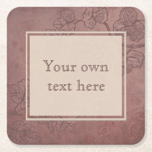 Burgundy Wine Square Paper Coaster