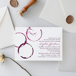 Burgundy Wine Tasting Birthday Party Invitation