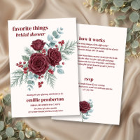 Burgundy Winter Favourite Things Bridal Shower