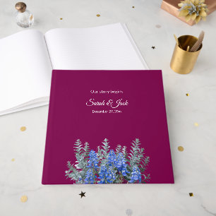 Burgundy Winter Wedding with Bluebonnet Guest Book