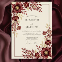 Burgundy Wintry Floral Wedding