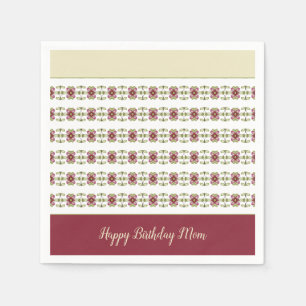 Burgundy With Cream Napkin