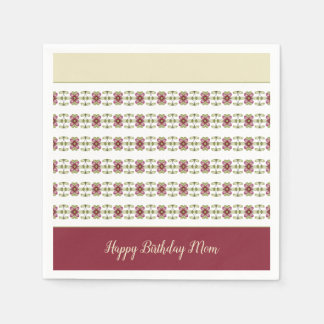 Burgundy With Cream Napkin