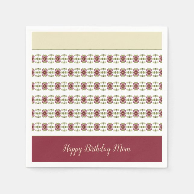 Burgundy With Cream Napkin (Front)