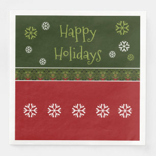 Burgundy With Green Pattern Accented Napkin
