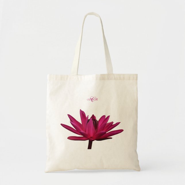 Burgundy with Pink Water Lilies Budget Tote (Front)