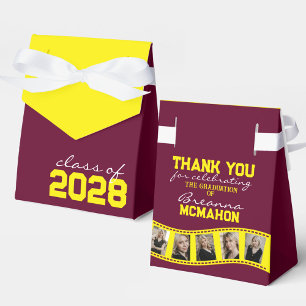 Burgundy & Yellow Photo Collage Filmstrip Favour Box