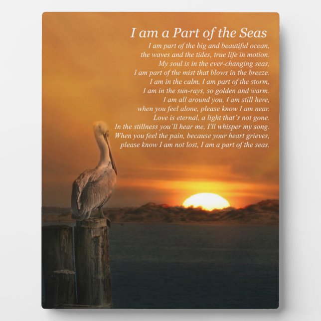Burial At Sea Memorial Spiritual Poem Plaque (Front)