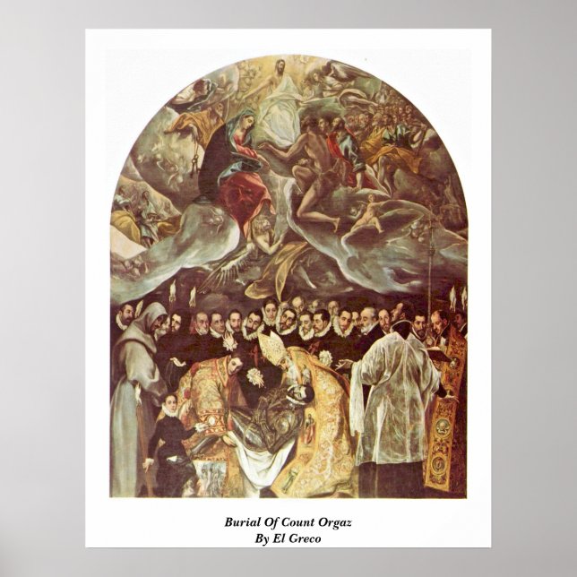 Burial Of Count Orgaz By El Greco Poster (Front)