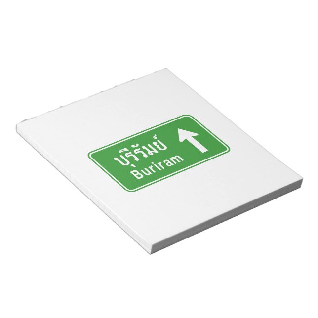 Buriram Ahead ⚠ Thai Highway Traffic Sign ⚠ Notepad (Angled)