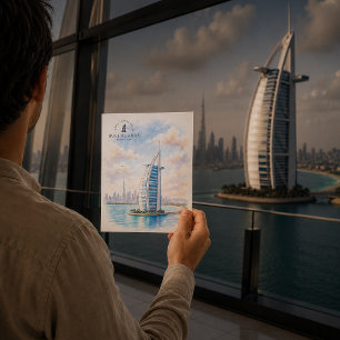 Burj Al Arab, Iconic luxury hotel,  Dubai Travel Postcard