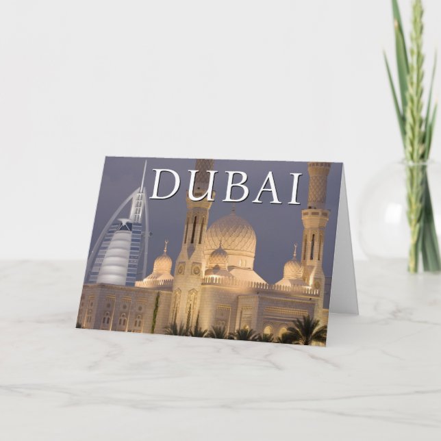 Burj al Arab | Mosque in Evening Dubai Thank You Card (Front)