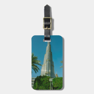Burj Khalifa, Dubai and palm trees Luggage Tag