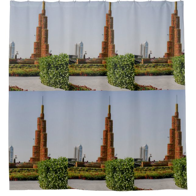 Burj Khalifa,Dubai Miracle Garden Shower Curtain (Front)