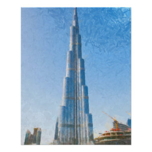 Burj Khalifa, Dubai painting Poster