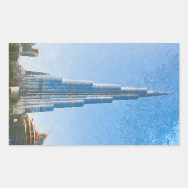 Burj Khalifa, Dubai painting Rectangular Sticker (Front)