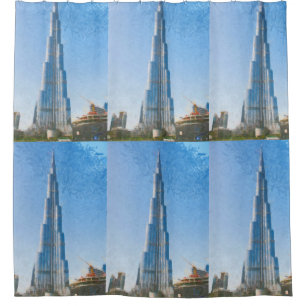Burj Khalifa, Dubai painting Shower Curtain