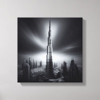 Burj Khalifa Monochrome Skyline – Dramatic Urban