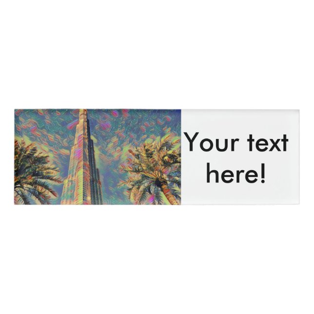 Burj Khalifa painting Name Tag (Front)