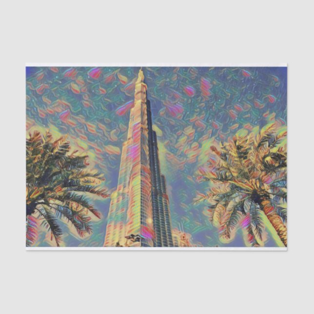 Burj Khalifa painting Tissue Paper (Front)